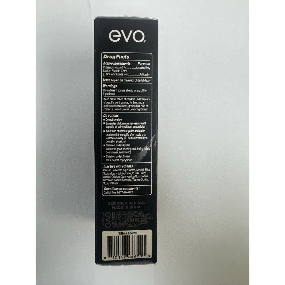EVO Sensitive Anti-Cavity Fluoride Toothpaste 3.5oz Sweet Mint New